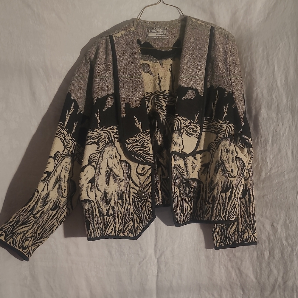 Artistic Black and Cream Jacket